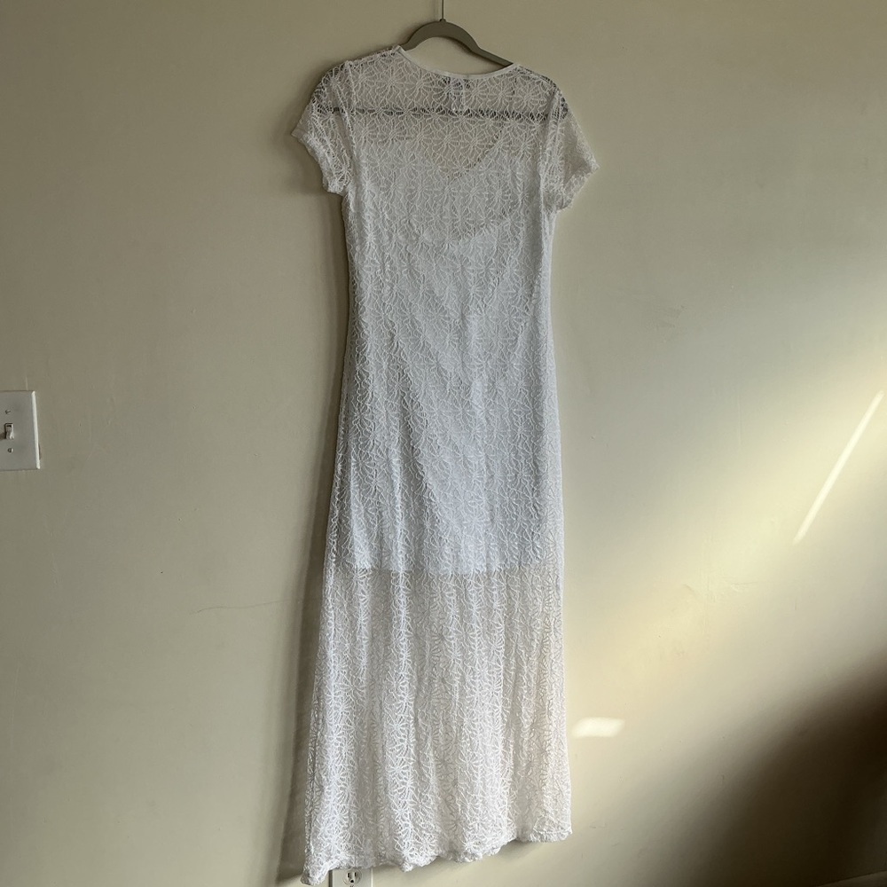 White Lace Maxi Dress Tommy Bahama Women’s M Elegant Beach Resort Romantic Boho - Picture 8 of 10